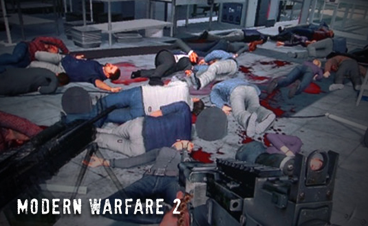 In one level in Call of Duty: Modern Warfare 2, a player has to gun down unarmed civilians at an airport. In Russia this mission had to be removed from ALL MW2 versions. Germany has also censored the game.