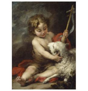 The Infant Saint John Playing with a Lamb, Bartolome Esteban Murillo, 1670-1680, Oil on canvas, 61 x 44 cm, The National Gallery of Ireland. 