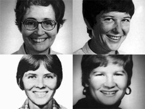 Murdered in El Salvador (clockwise from top left): Maryknoll Sisters Maura Clarke and Ita Ford; lay missionary Jean Donovan; and Ursuline nun Dorothy Kazel.