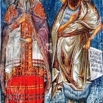 St. Zechariah and St. John the Baptist. A medieval Georgian fresco from Jerusalem.