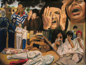 "Despair of Humanity: Iraq War," by visual artist Erin Genia, made from images found on independent and foreign news sites